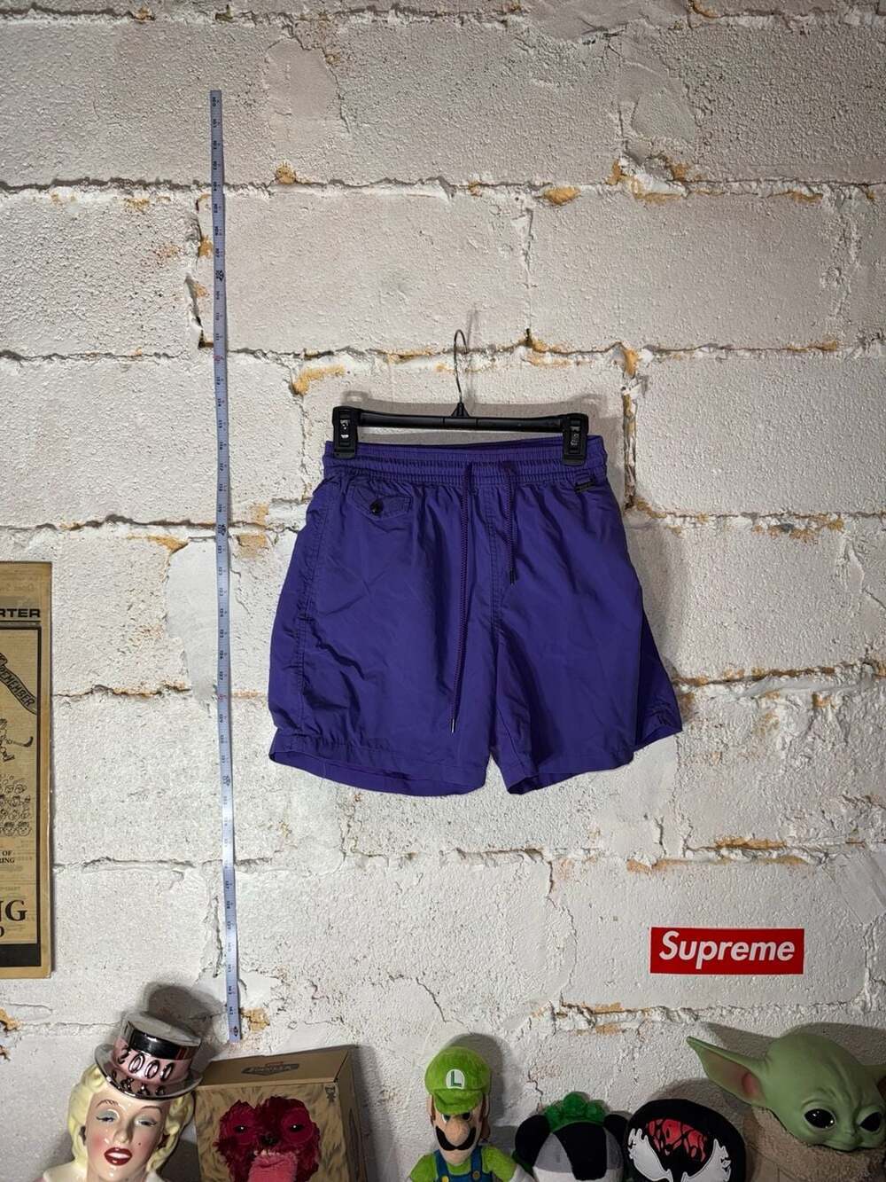 Vintage Polo Ralph Lauren Nylon Swim Trunks Purple Small